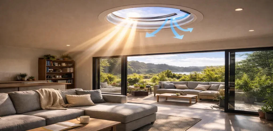 Circular skylights and energy comfort light, heat and ventilation in NZ homes