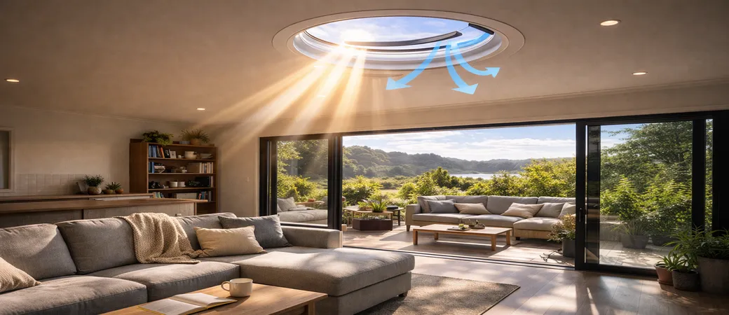 Circular skylights and energy comfort light, heat and ventilation in NZ homes