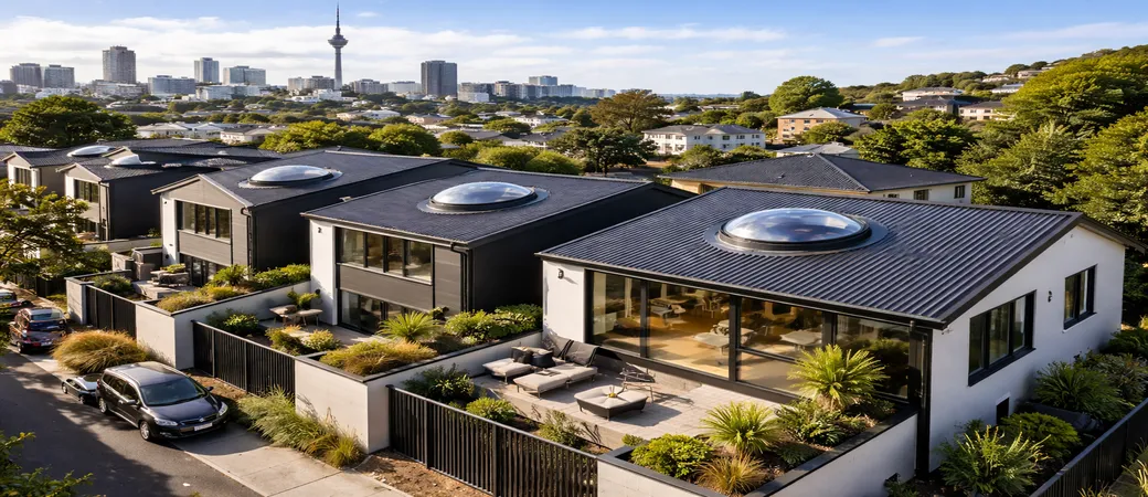 Circular skylights in compact urban Auckland and townhouses