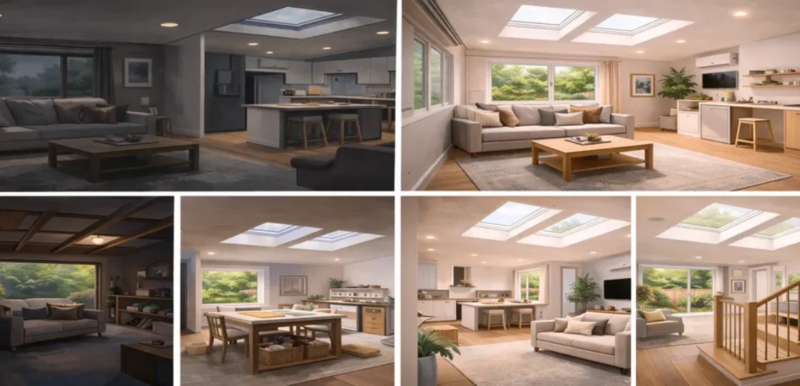 Real-world skylight journeys three NZ homes transformed (illustrative only)