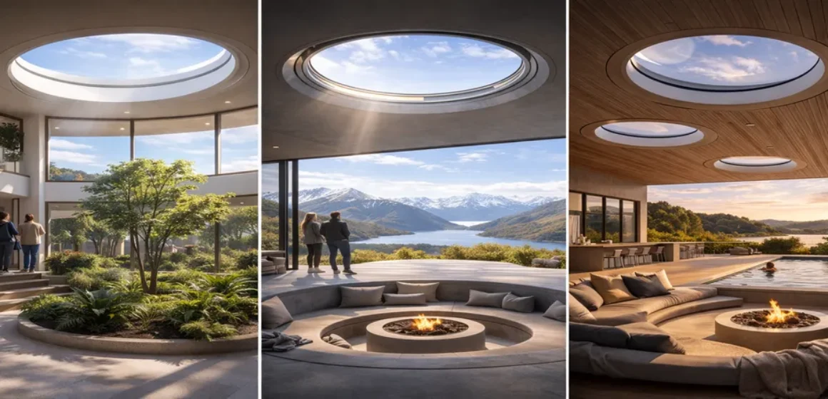 Three circular skylight “hero piece” concepts for NZ architects (Illustrative Only)